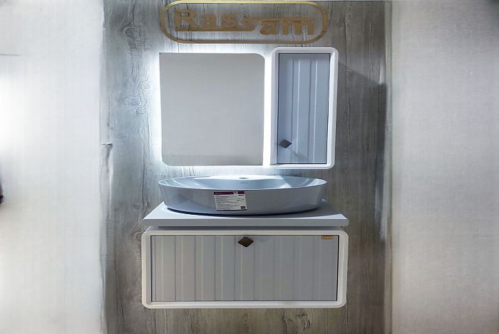 روشویی کابینتی مدل M38 سفید طوسی 